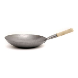 Wok Flachboden mit Holzgriff 33cm (13inch)