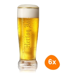 Hertog Jan - Bierglas Fluitje "Embossed"  250ml - 6 Stück
