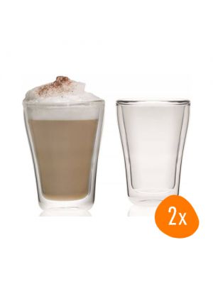 konsimo 250 ml Durchsichtig 2er set GEO Doppelwandige Kaffeegläser Cocktailgläser Wassergläser Teeglas Teegläser Tasse